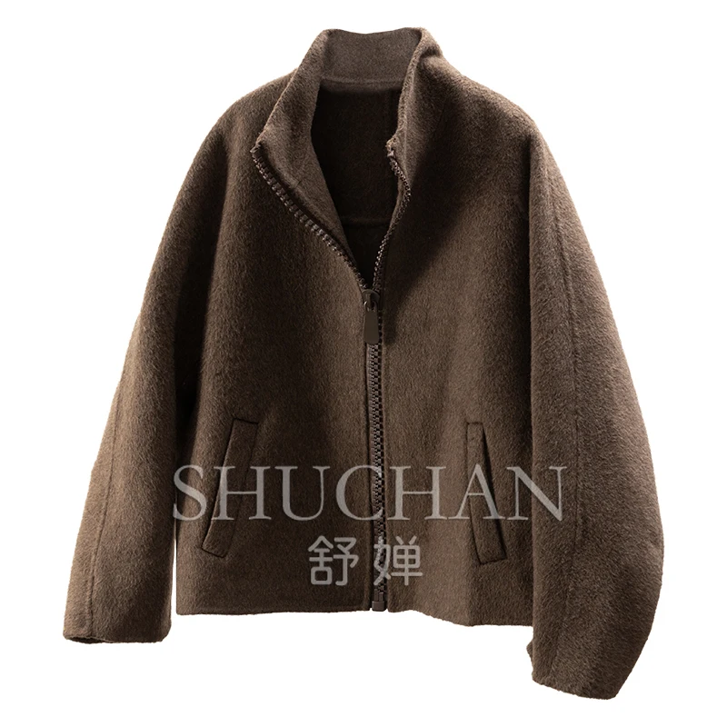 

Hansome Warm Luxury Wool Ouble-sie Woolen Coat Women 05I4 Stand Collar Abrigo Invierno 2025 Para Mujer
