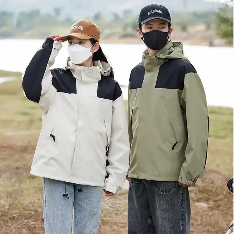 

Мужская и женская весенне-осенняя уличная ветровка с капюшоном для альпинизма и бега, ветрозащитная и водонепроницаемая дышащая куртка для пар