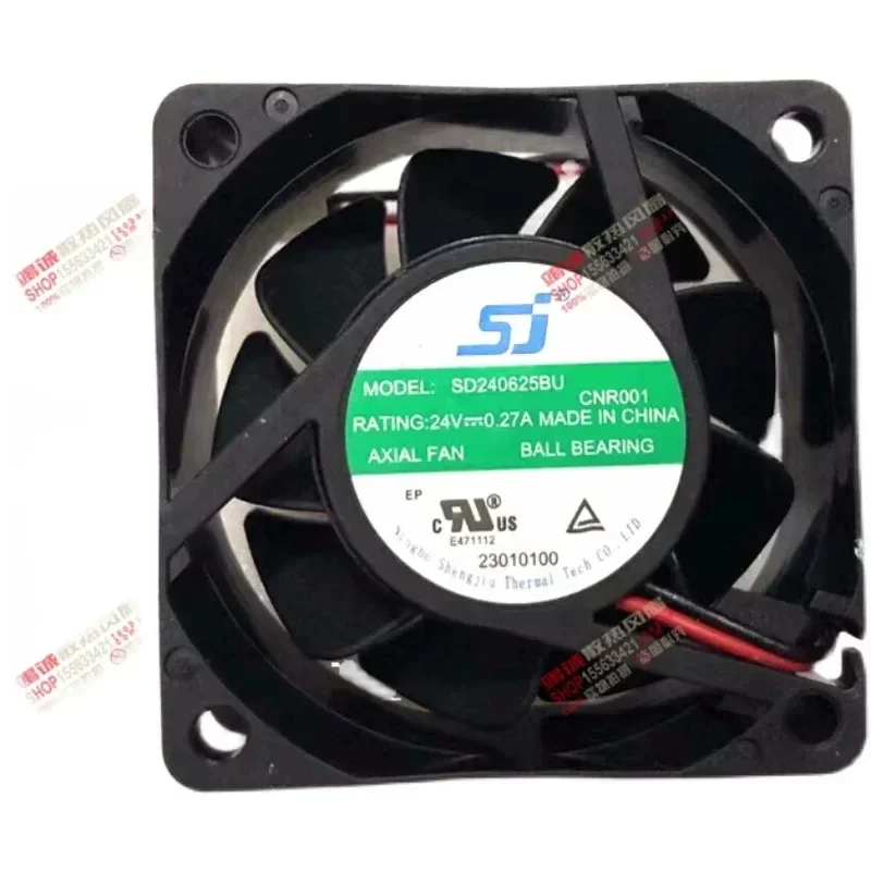 For SJ SD240625BH BU BF 6025 24V 0.27A 2 Wire Inverter Double Ball Cooling Fan