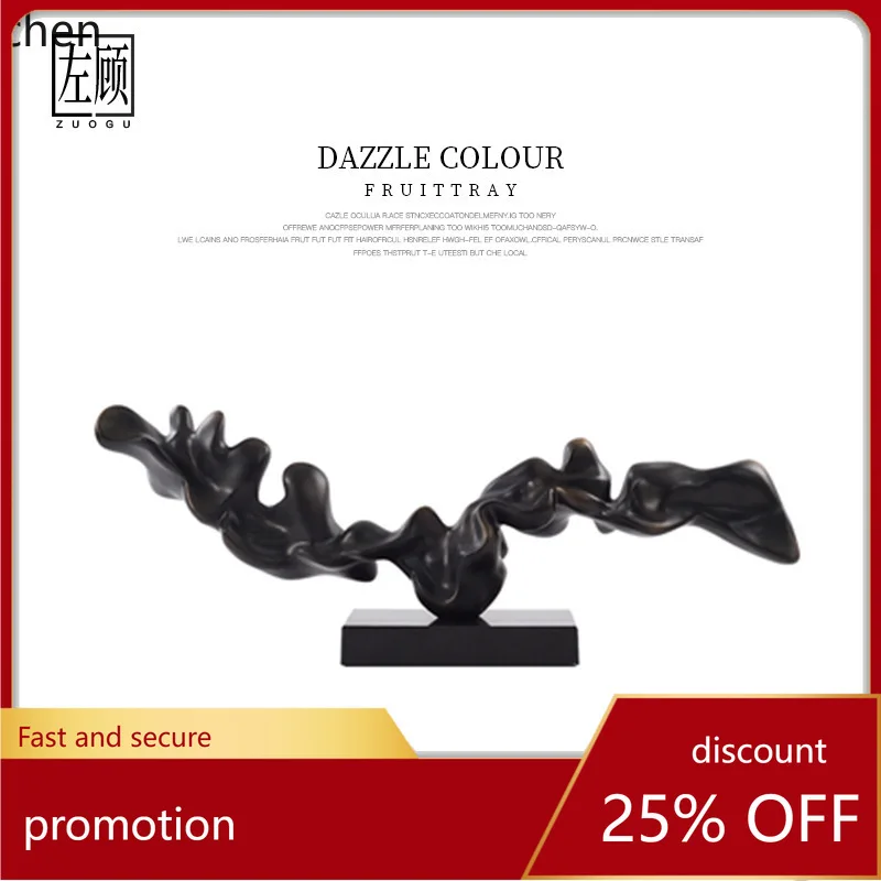 

YFY Light Luxury Geometric Large Sculpture Ornament Modern Abstract Artwork Model Room Hotel Resin Decoration