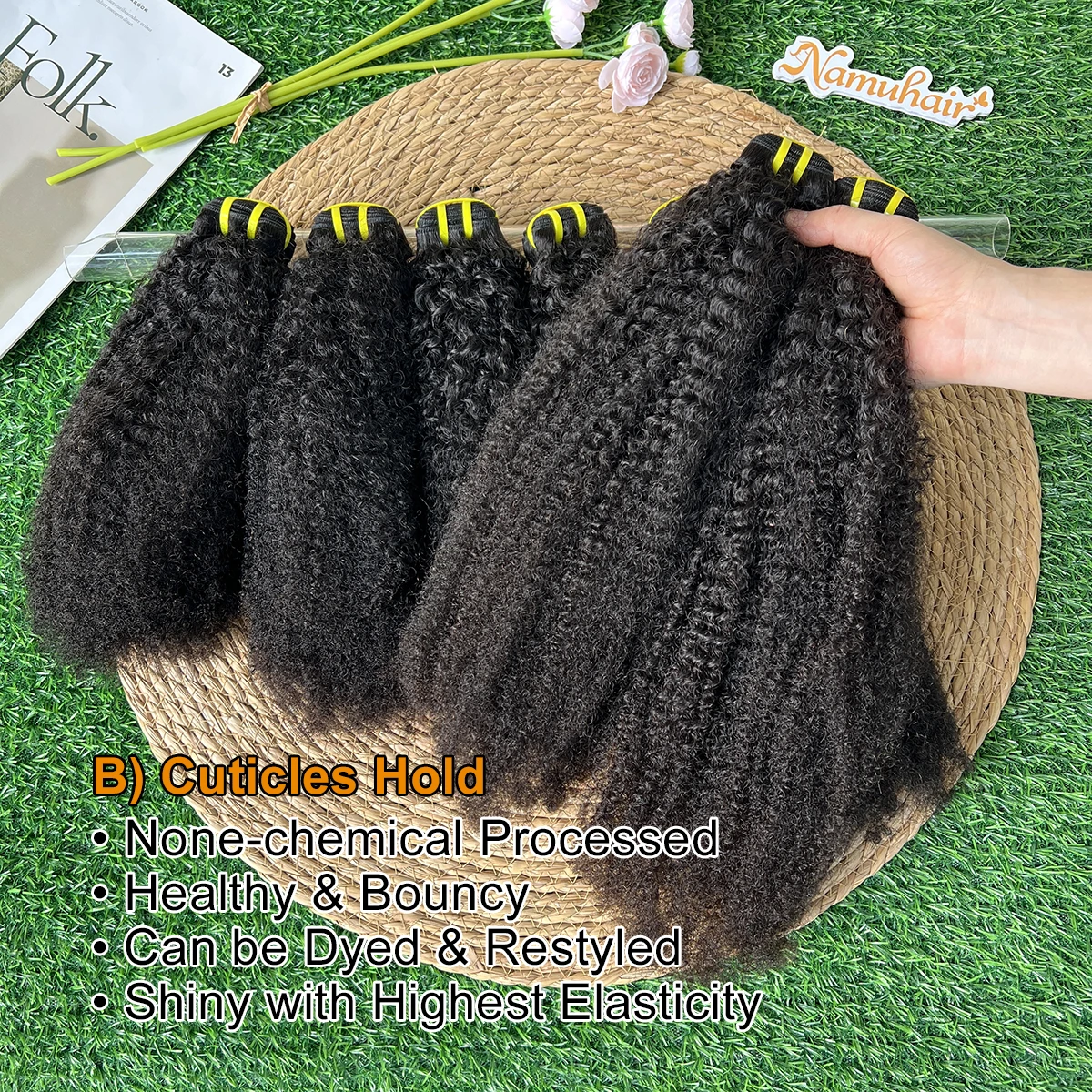 4C Afro Kinky Curly Hair Bundles 100% Raw Vietnamese Virgin Human Hair Extensions Cuticle Aligned Single Donor For Black Women