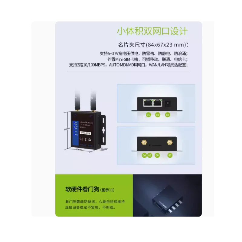 4G wireless router CPE/plug-in card networking/full network 4G to WiFi/dual network ports/plug-in phone 4G card WTU-G203