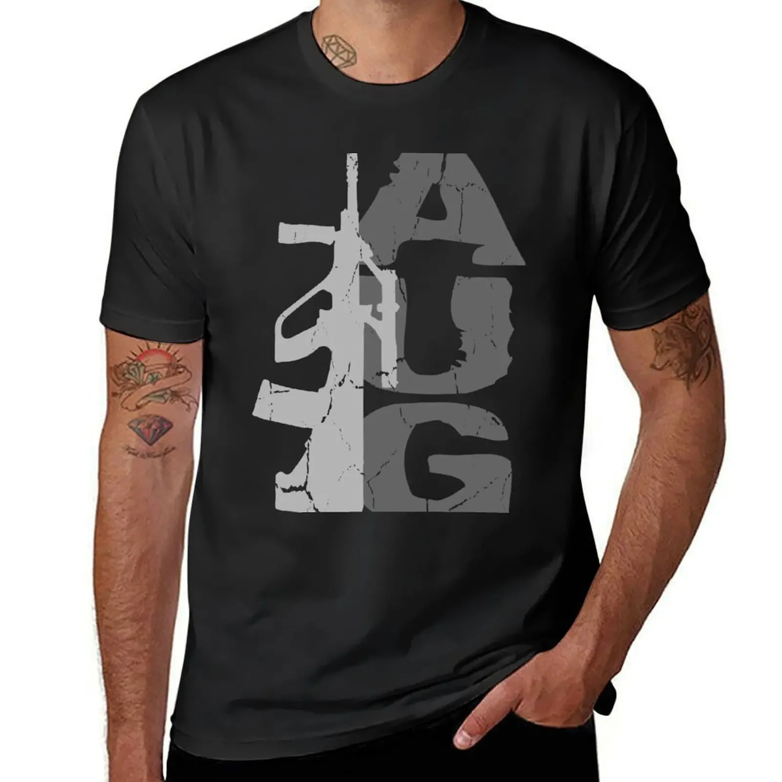 

AUG T-Shirt vintage anime shirt essential t shirt summer clothes graphics t shirts for men cotton