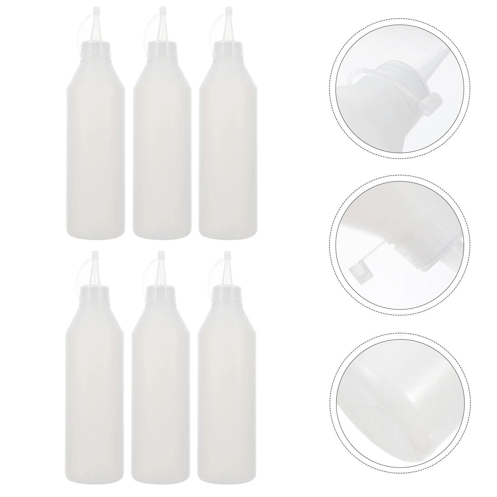 6 قطعة زجاجات طرف بلاستيكية 500 مللي Hdpe زجاجات ضغط DIY بها بنفسك اللف الغراء قضيب الدقة تلميح زجاجة غطاء مانعة للتسرب