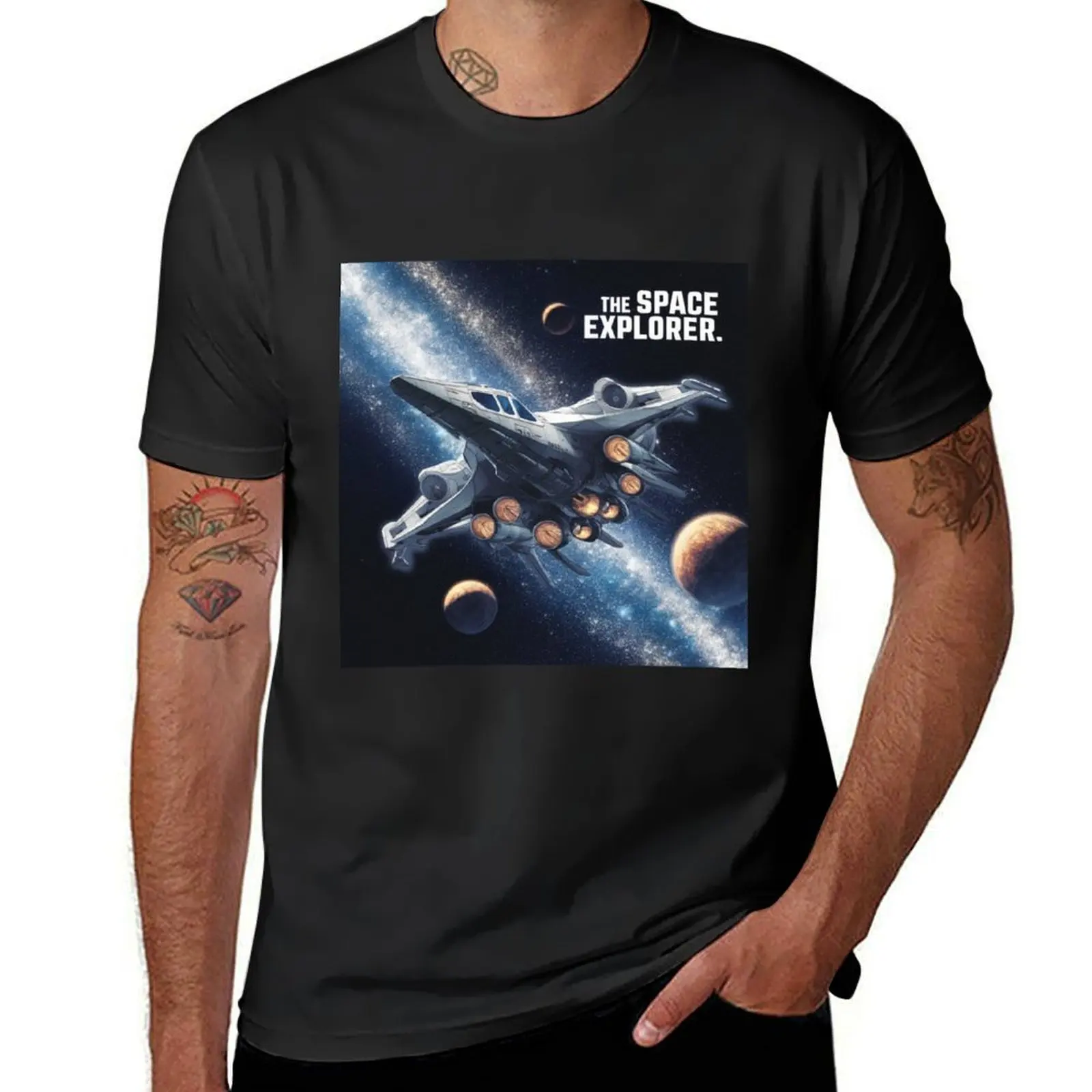 the space explorer T-Shirt anime clothes oversized summer top t shirt men