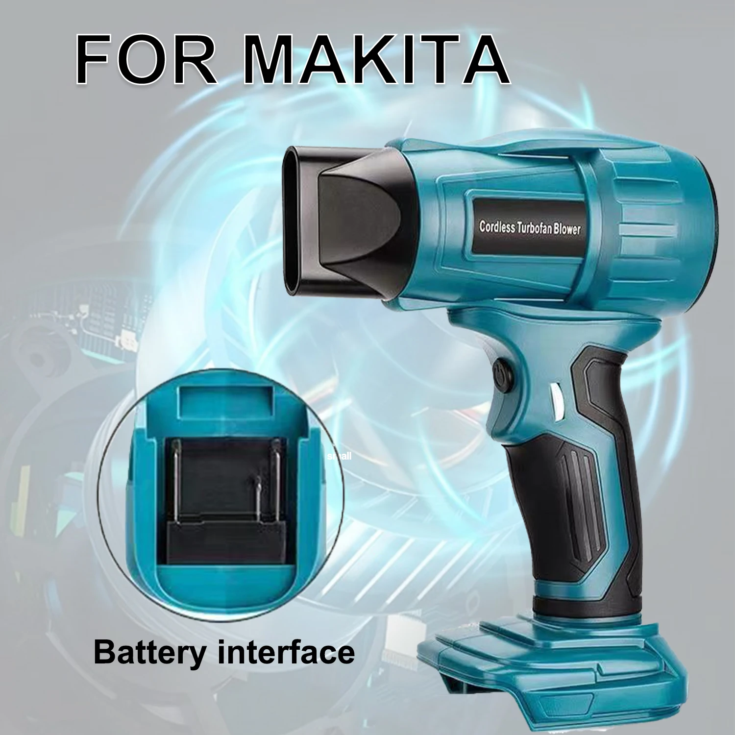 Для Milwaukee/Makita/Dewalt/Bosch/Ryobi Беспроводная воздуходувка для листьев на рабочем месте 18 В Струйный вентилятор Бесщеточный жестокий турбовентилятор 96000 об/мин Для Milwaukee/Makita/Dewalt/Bosch/Ryobi Беспроводная воздуходувка для листьев на рабочем месте 18 В Струйный вентилятор Бесщеточный жестокий турбовентилятор 96000 об/мин