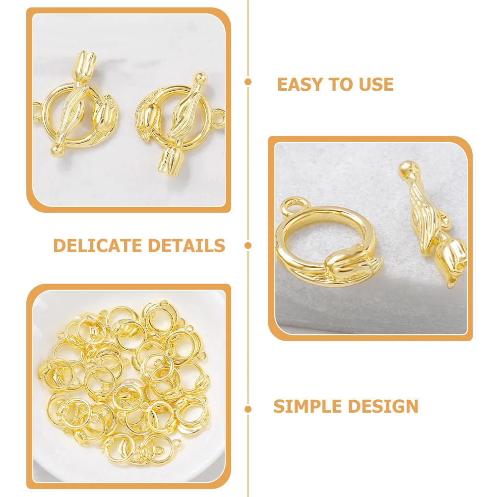 

4 set 4 Sets Metal Connecting Buckles Jewelry Clasps DIY Bracelet Necklace Accessories Copper Toggle Clasps for Handmade Crafts