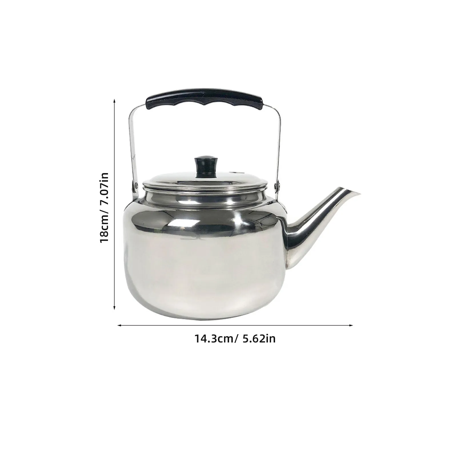 1Pcs Premium Stainless Steel Water Kettle with Loud Whistle Alert Ergonomic Handle Heat Resistant Bottom Boiling Kettle for Home