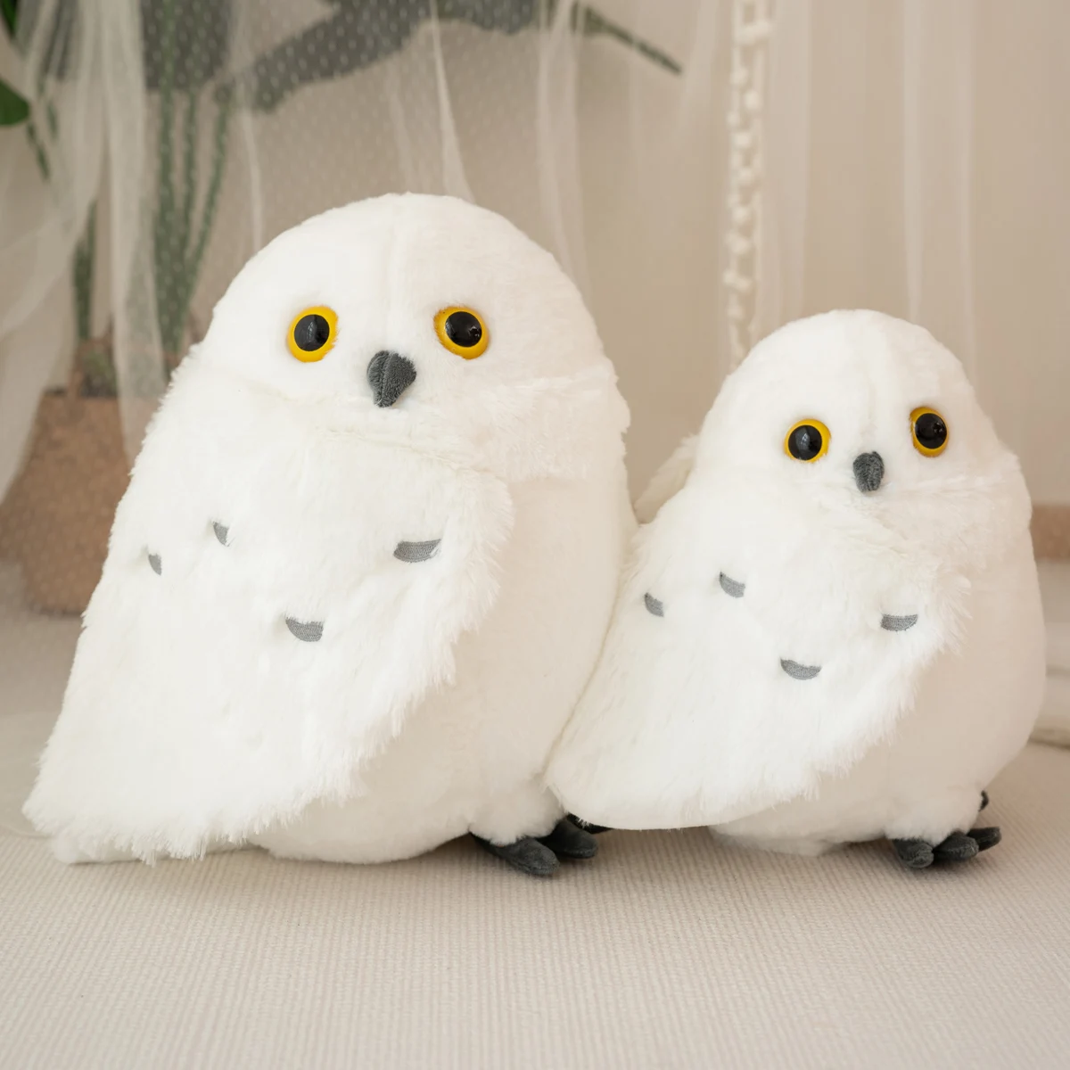 دمية على شكل بومة ناعمة ورقيقة لطيفة مع رأس مائل، وسادة دمية على شكل بومة لتزيين هدية عيد ميلاد للحفلات. #4