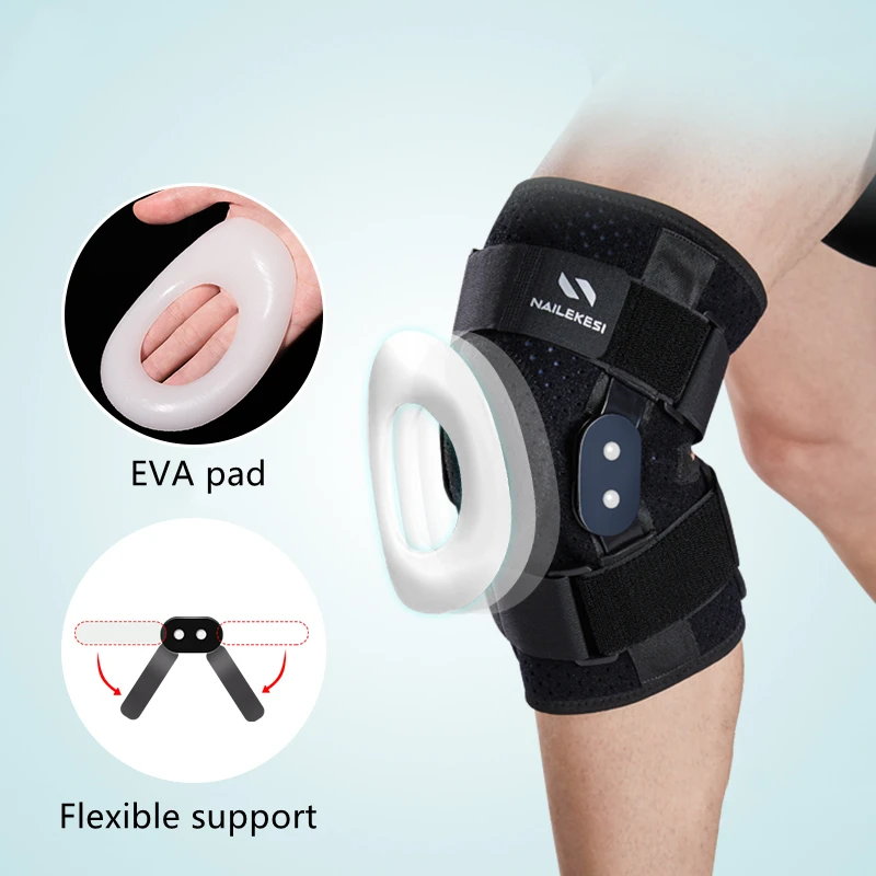 1PCS Hinged Knee Pads Brace for Sports Joints Arthritis Meniscus Tear Pain Adjustable Patella Protector Knee Support Kneepads