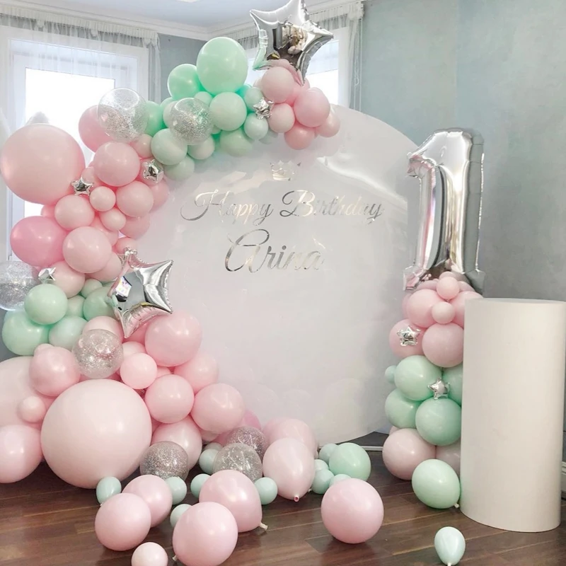 

Набор воздушных шаров, в виде макарон, серебристые конфетти, для свадьбы, дня рождения, вечеринки, 110 шт.