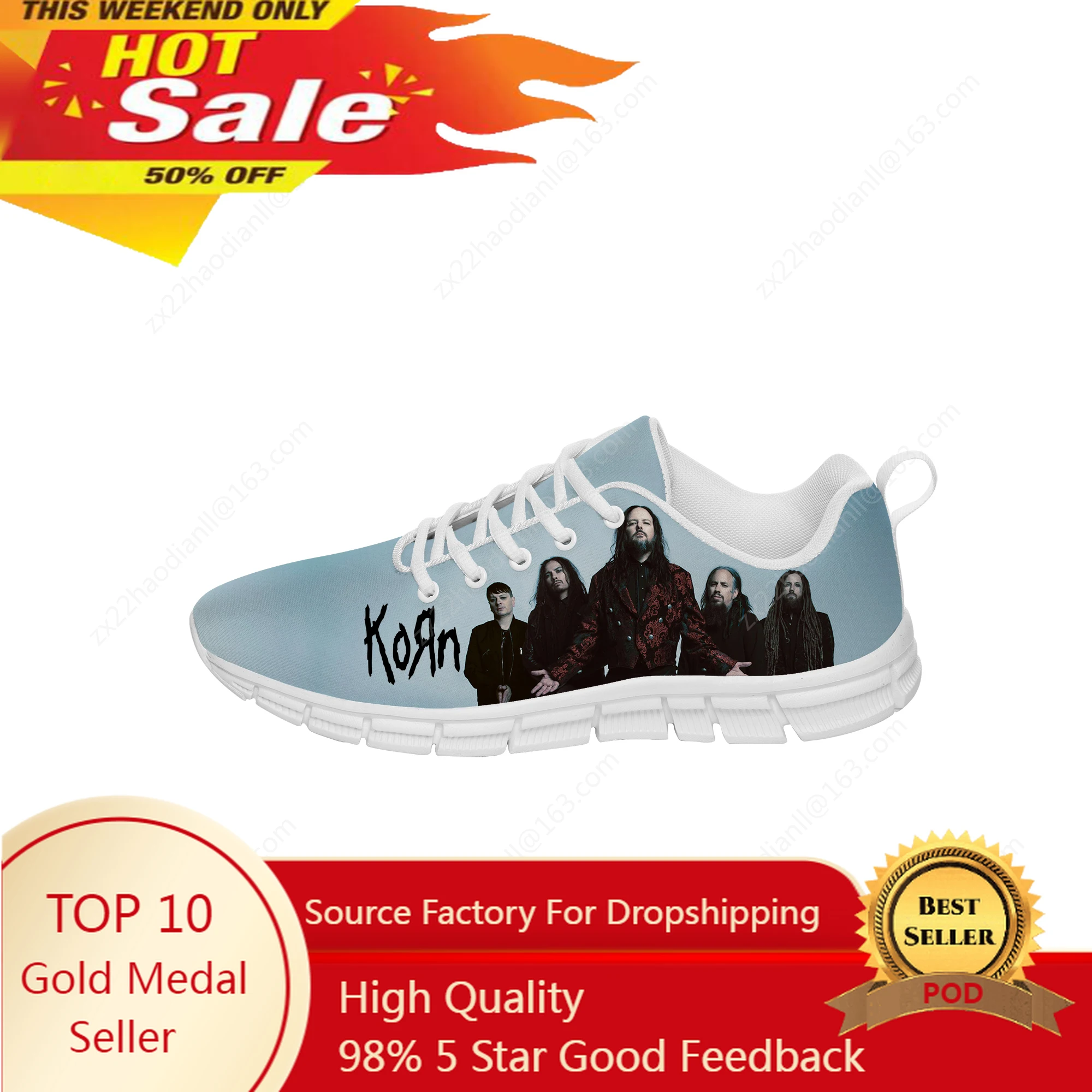 Korn Rock Band Low Top Sneakers Mens Womens Teenager Casual Shoes Canvas Running Shoes 3D Printed Breathable Lightweight shoe