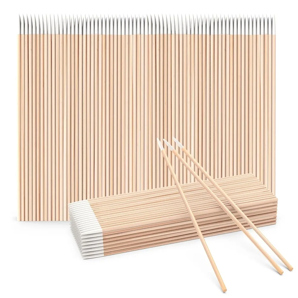 200 Pack Disposable Cotton Swabs for Precision Makeup, Eyebrow Tattoo, and Nail Care