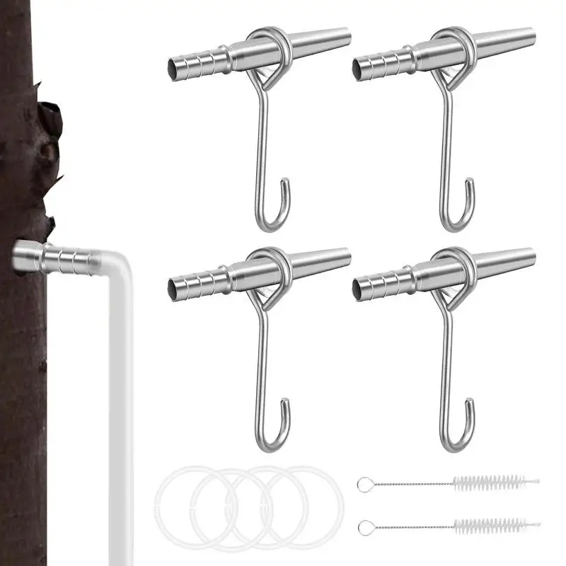 Maple Tree Tapping Set Metal Maple Spiles Tree Tap Filter Sturdy Stainless Steel Maple Tree Taps Spiles for Garden Yard