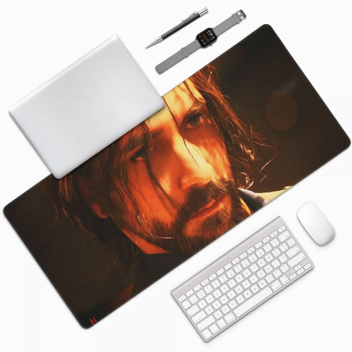 

A-Alan Wake Large Mouse Pad Computer Keyboard Mouse Mat Gaming PC Laptop Desk Mat Office Accessories Table Mats