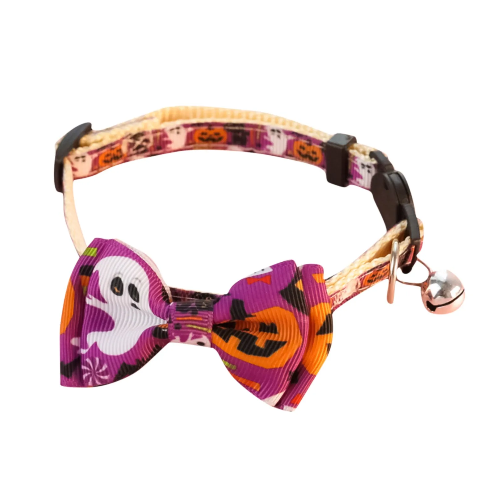 2024 New Halloween Pet Collar For Cats And Dogs Safety Buckle Necklace Accessories Pumpkins Ghost Hat