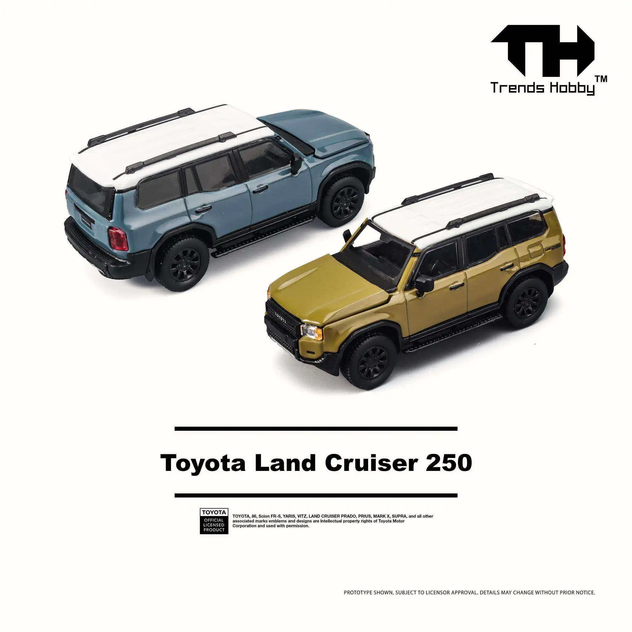 

TH-Trends Hobby 1/64 Toyota Land Cruiser 250, коллекционная модель автомобиля из сплава, литая металлическая игрушка, подарок на Рождество для мальчиков