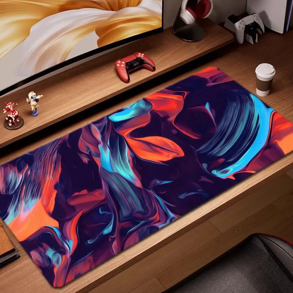 

Abstract painting Mouse Pad Game Accessories keyboard pad XXL large locking edge 900X400 mm table mat Gaming mousepad