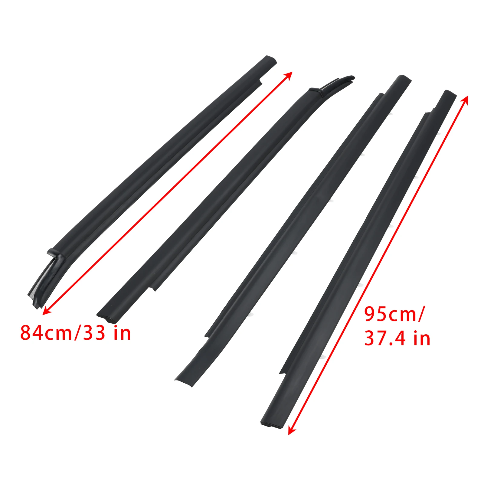 4pcs Weatherstrip Outer Lower Window For Toyota Tundra 2000-2006 Double Cab Car Mouldings Trim Exterior Accessories