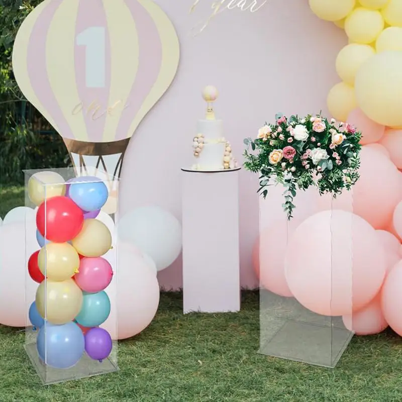 

Acrylic Flower Stand Clear Wedding Flower Stand Easel Display Decor 11X11X39Inch Pedestal Riser for Birthday Parties Wedding