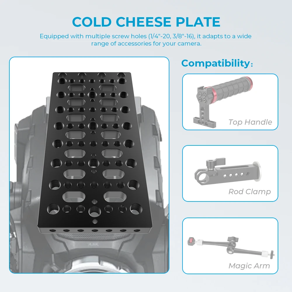 SZRIG Batteria Piastra per formaggio Piastra per tabellone con Railblock da 19 mm per accessori per fotocamera con divisore di potenza con montaggio a V Lock