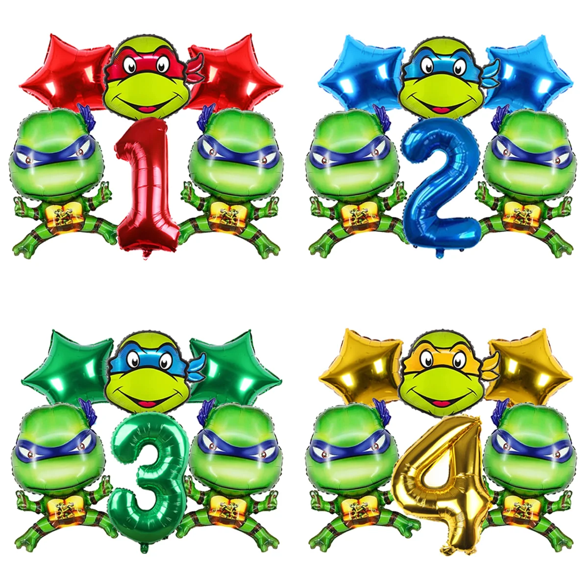 Ninja Turtles Character Party Balloon Set Inflatable Globos For Boys Birthday Baby Shower Celebration Scene Decor Kit