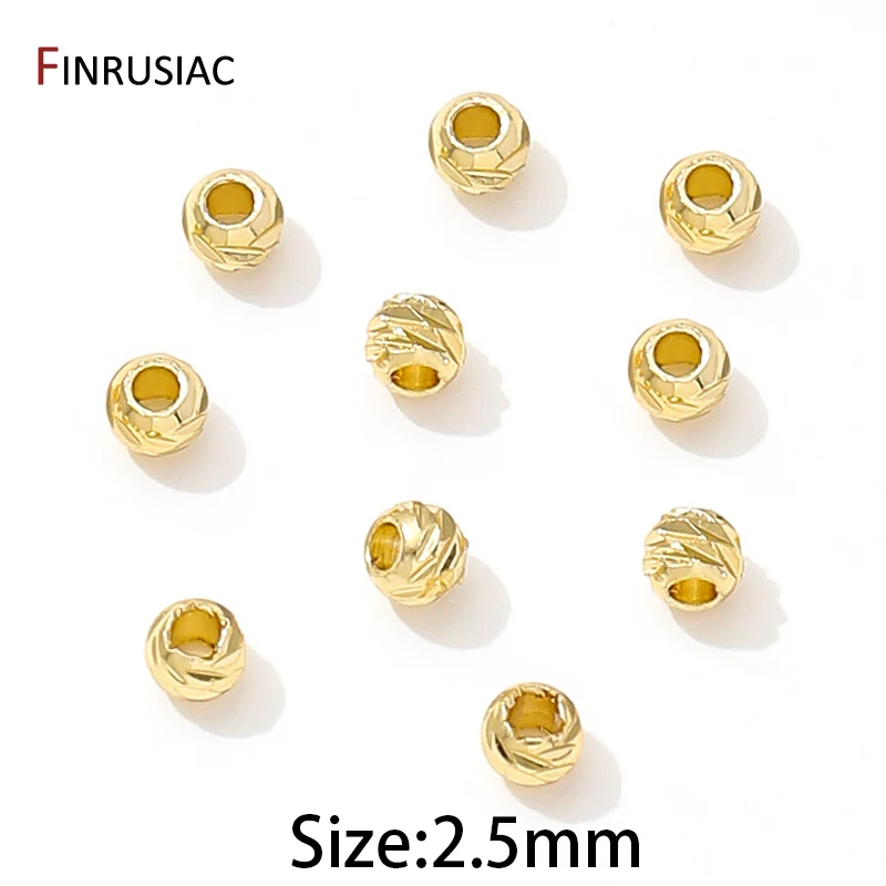 18 Karat vergoldete, gestreifte Blumenperlen, Trenner für Perlen, 2,5/3/4 mm Armband-Abstandsperlen, Schmuckherstellung, DIY-Zubehör
