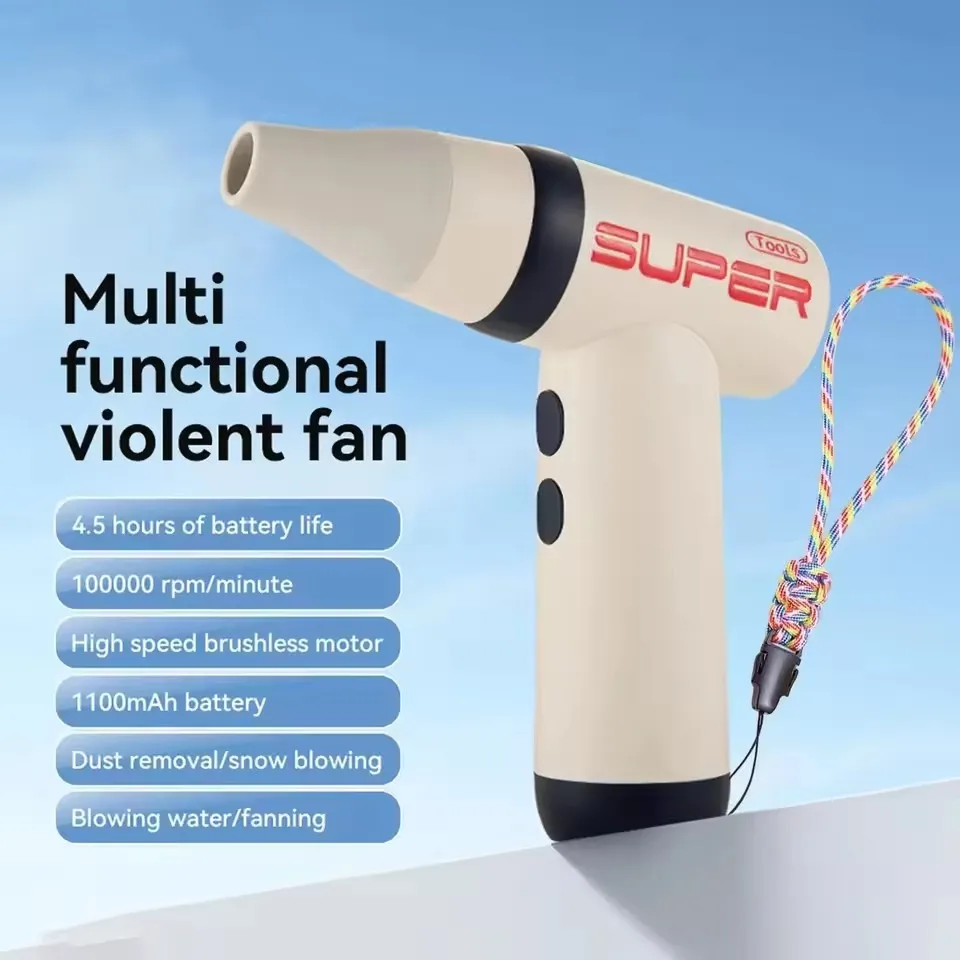 Zaixiao 휴대용 3-in-1 무선 핸드헬드 팬 & 미니 헤어 드라이어 - 여행/캠핑/긴급 상황용 USB 충전식 멀티 블로워