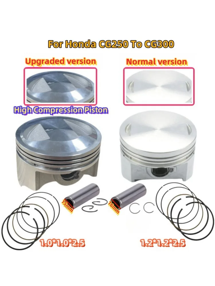 Kit de segments de piston à haute compression pour Honda, pièces de moteur modifiées, axe 15mm, 70mm, CRF230, CG250, CG 250CC, mis à niveau vers 300CC, CG300