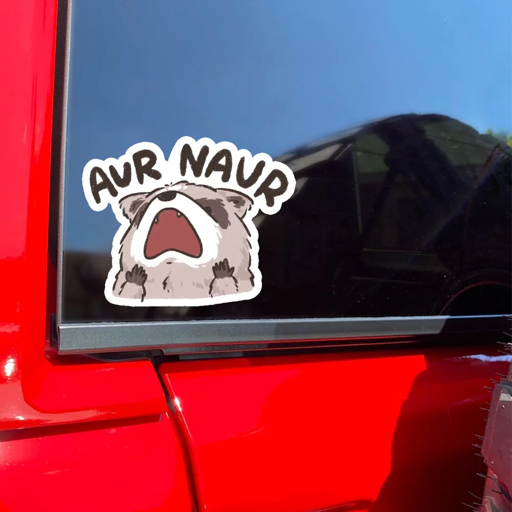 

"Aur Naur" Sound Vinyl Sticker, Waterproof Matte Laptop Aur Naur Cute Possum Hamster Raccoon Sticker - Korean