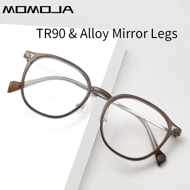 

MOMOJA New Ultra-light TR90 Alloy Spectacle Frame Fashion Retro Round Optical Prescription Eyeglasses Frames For Men and Women