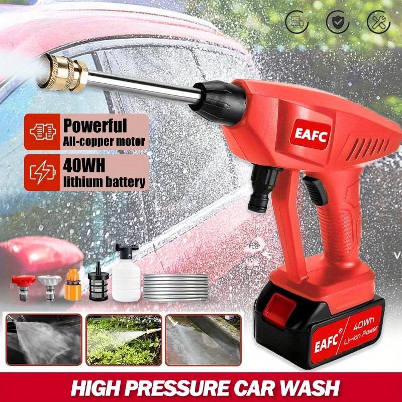 

Cordless Pressure Washer,Portable Power Cleaner with Rechargeable Batteries, Handheld High-Pressure Car Washer Gun for Car/Home