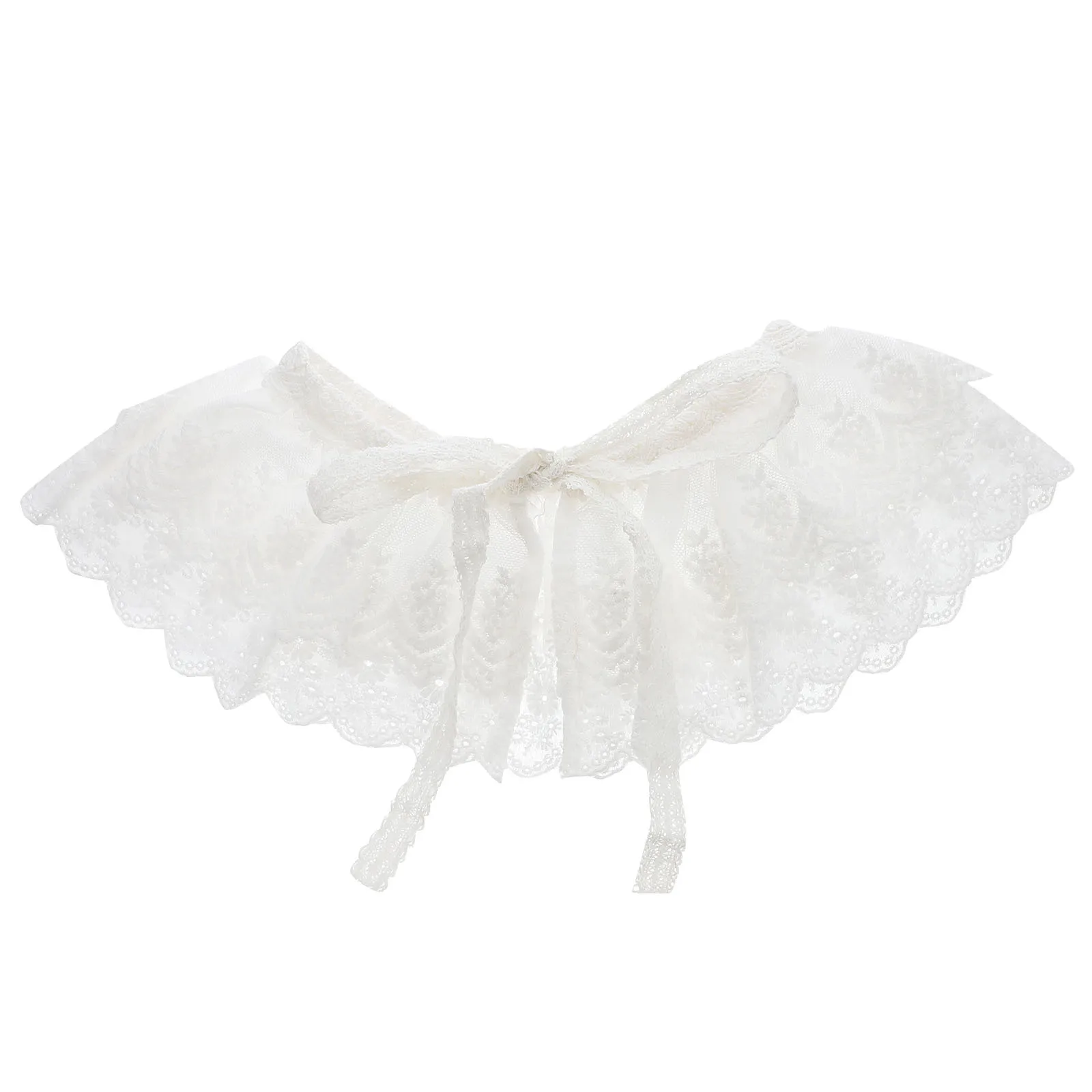 1 قطعة خمر مطرزة وهمية طوق خفيفة الوزن القطن كاذبة قميص طوق للنساء أنيقة Bowknot تصميم الملابس الإكسسوارات