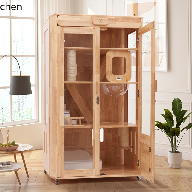 

PYH cat villa large free space cat house two floors cat and dog cabinet with toilet