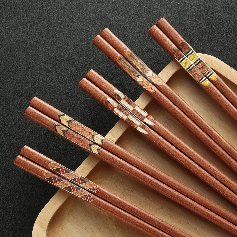 Japanese Chinese Wood Chopsticks Creative Home Daily Sushi Cherry Wood Chopsticks Non-slip Anti-mould Wooden Tableware