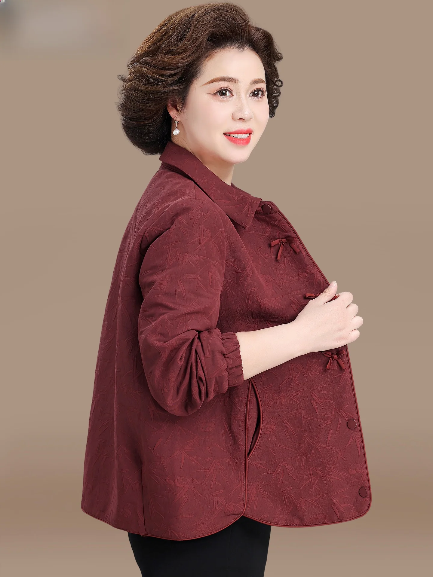 

Тонкий кардиган Ele: Новинка весенней коллекции для женщин среднего и старшего возраста, корейский стиль, длинный рукав, открытый фасон