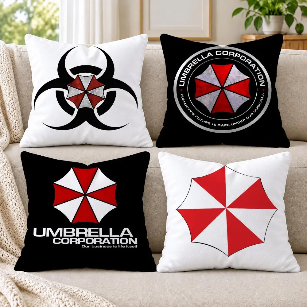 R-Resident E-Evil Cushion Cover Short Plush Double-Sided Printing Sofa Bedroom Pillow Case Aesthetic Home Decor