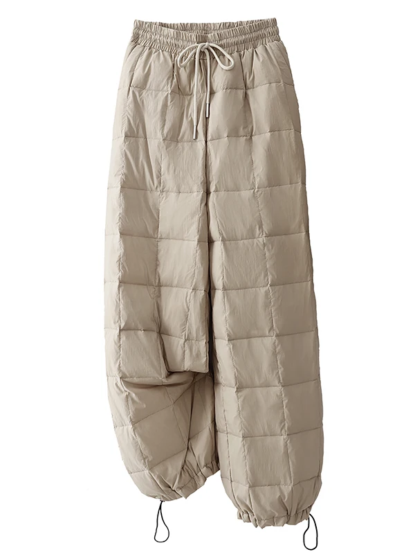 Trendy Thiened Calças de algodão retas Casacos femininos Inverno Faionable Dstring Europeu Sle Winter Thi Cotton Tro...