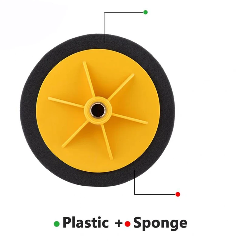 2 pezzi 6 pollici/15cm tampone per ceretta per lucidatura auto spugna M14 strumento per Kit ceretta per lucidatura ruote, giallo e nero