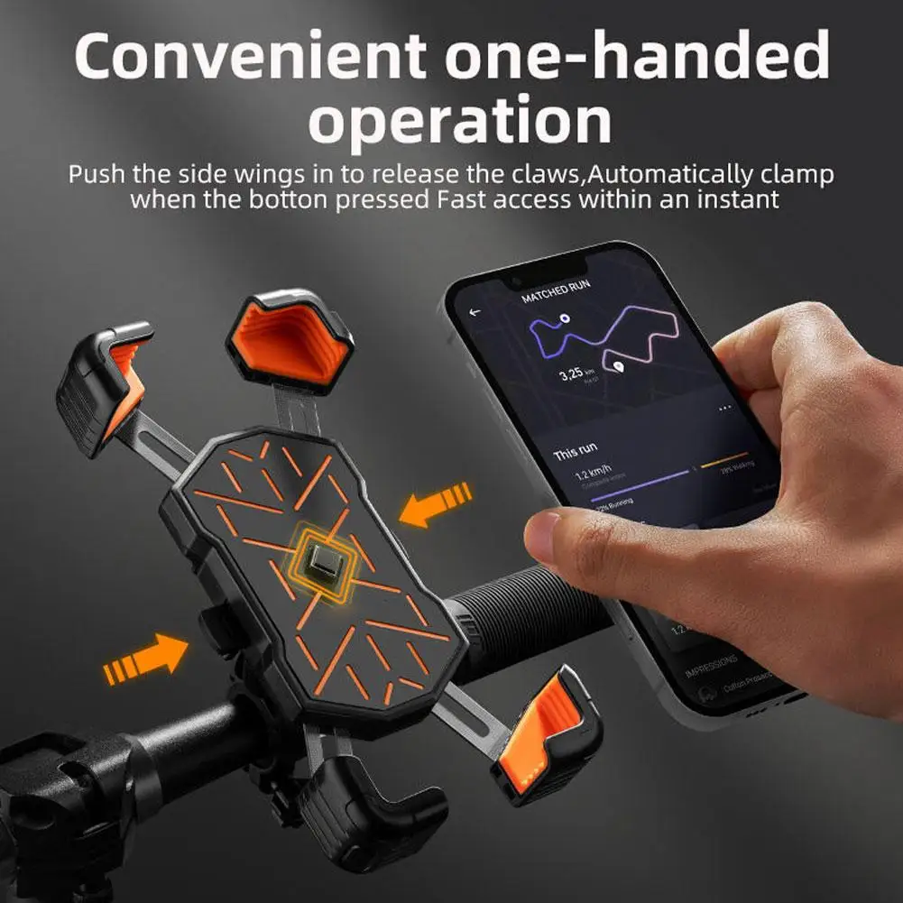 دراجة الهاتف جبل 4 الزاوية لقط حامل هاتف للدراجات النارية دراجة كهربائية بيد واحدة عملية المضادة للاهتزاز حامل هاتف #5