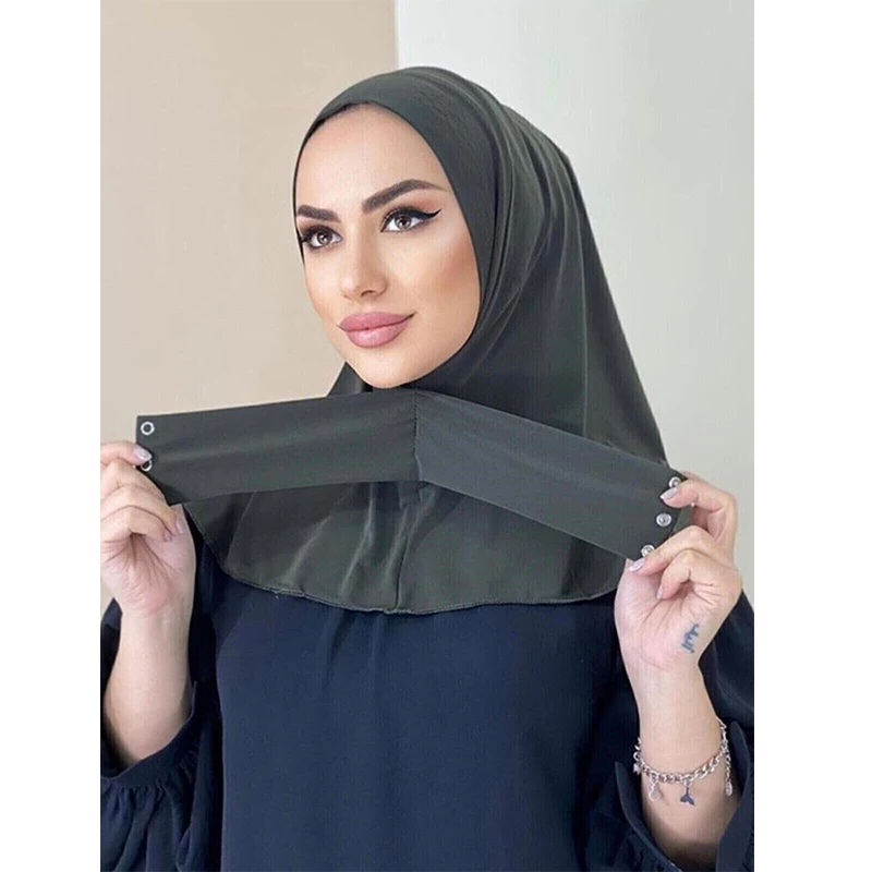 Hijab Muçulmano Instantâneo para Mulheres, Boné, Cobertura Completa, Snap Fastener, Cabeça Wraps, Islam Lenço, Undercap, Jersey, Novo