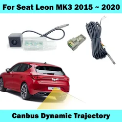 HICAMRUI Rear Camera for Seat Leon MK3 5F FR LE 2013-2019 2020 Canbus Dynamic Trajectory Camera Plug and Play without coding