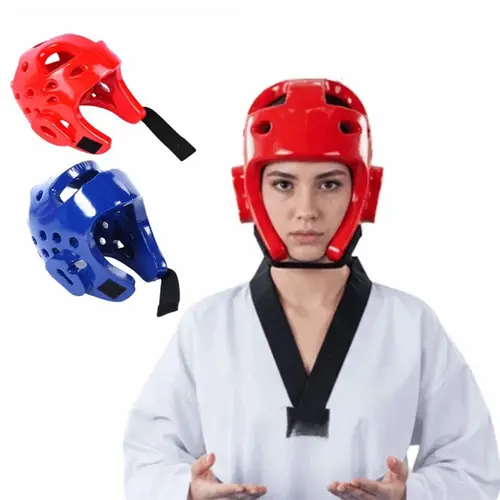 Imagen 2 del producto Protector de cabeza protección de cabeza casco de Taekwondo equipo portátil S/M/L casco de Muay Thai moldeado de una sola vez casco de Karate sin costuras Fitness