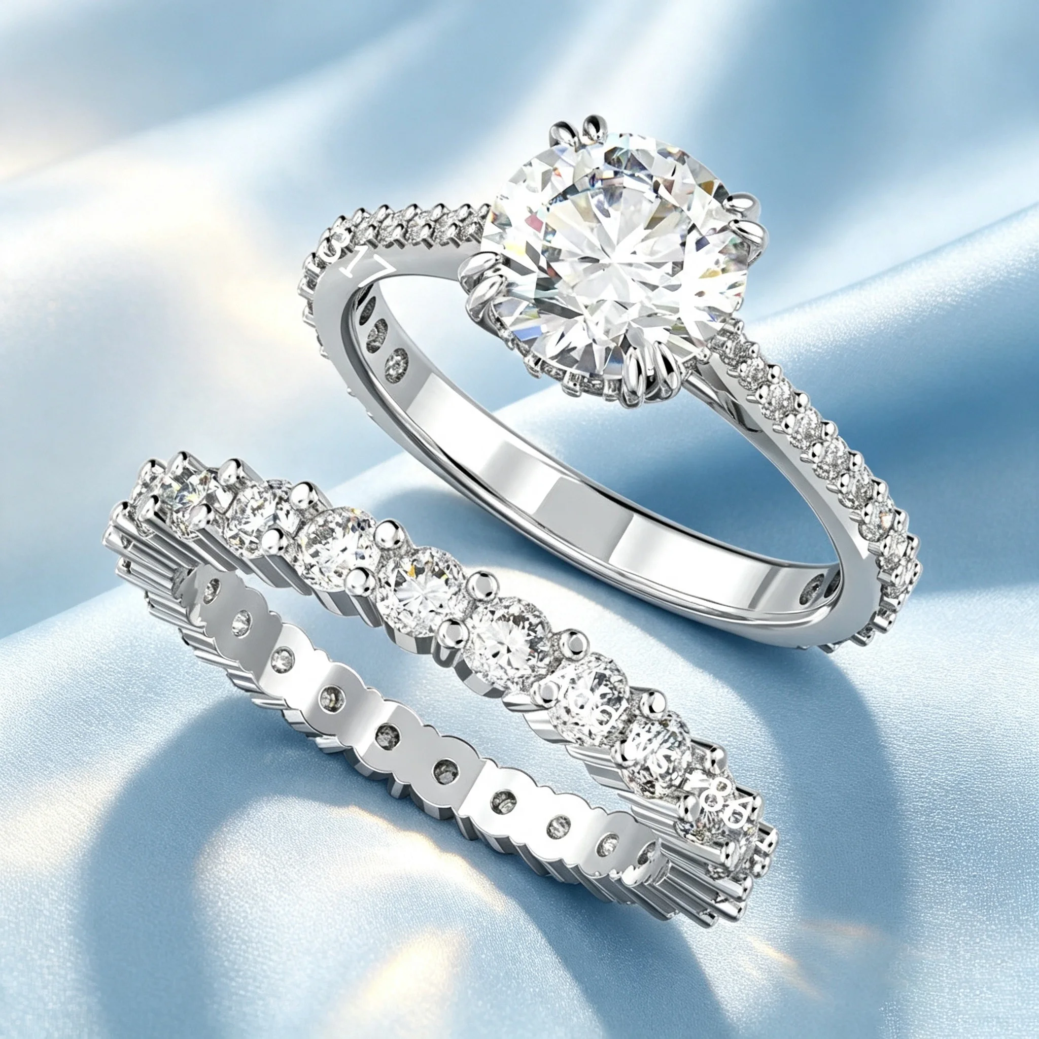Women's Multilayer Stackable Open CZ Butterfly Floral Ring
