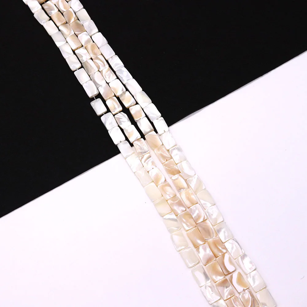 

Natural Yellow Shell Polished Geometric Rectangular Drilled Loose Beads 8x10mm DIY Jewelry Accessories for Necklaces Bracelets