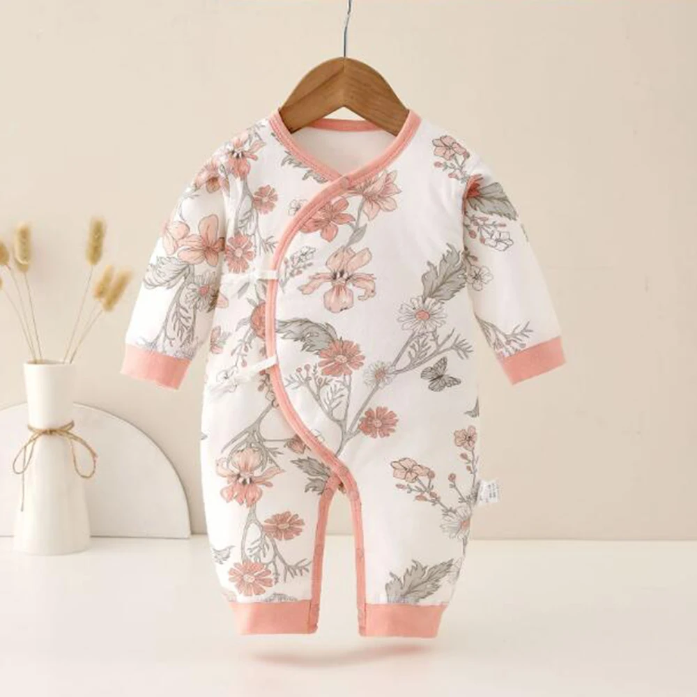 Baby Boy Christmas Jumpsuit Quilted Autumn Winter Thanksgiving Infant Clothing Long Sleeve Baby Girl Romper