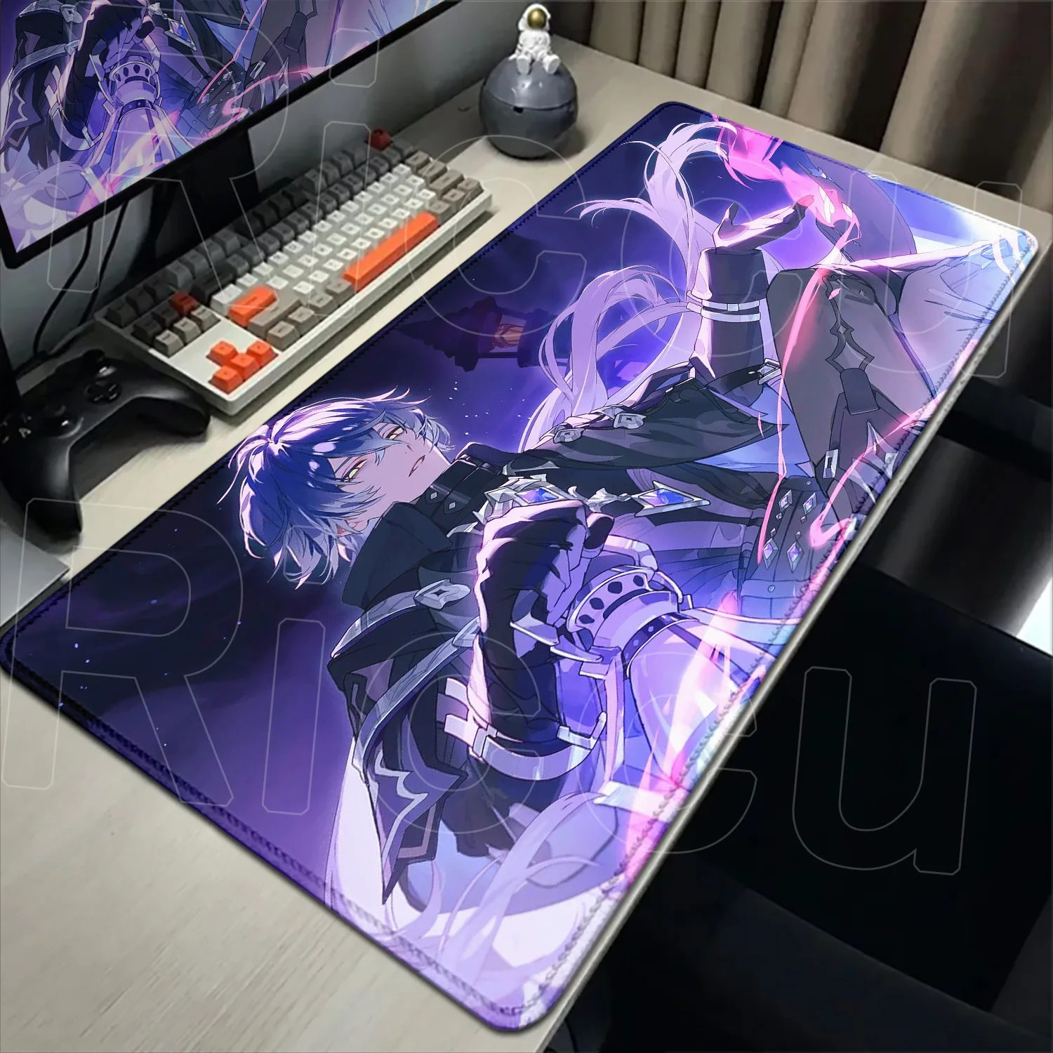 

HD Печать Cool Flins Genshin Impact Коврик для мыши Аниме Игры Большой коврик для мыши Нескользящий коврик для клавиатуры ПК Игровой ноутбук Планшетный настольный коврик