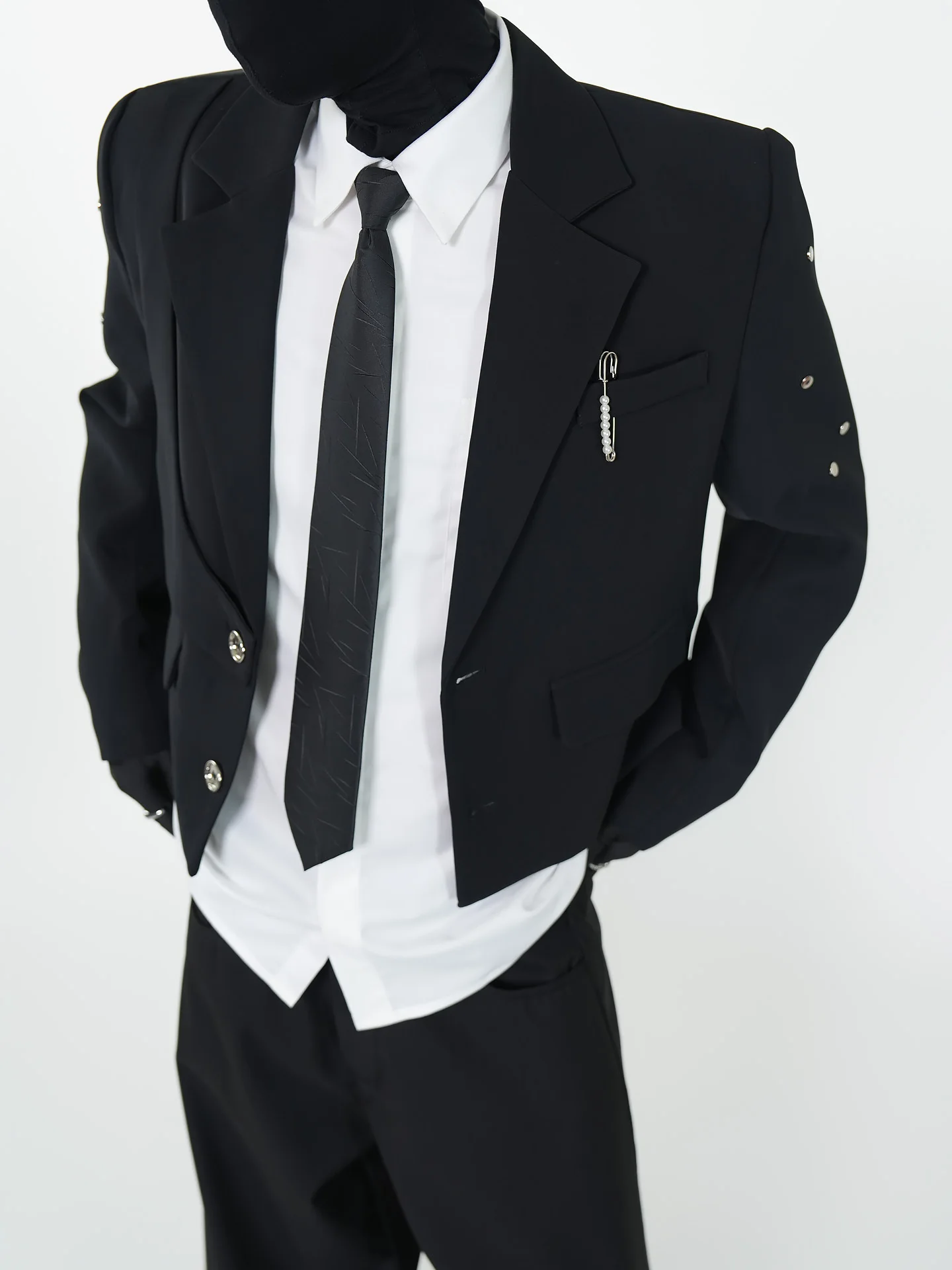 

VE2 ort Tailored Suit Jaet oulder Pad Performance Outfit M up Casual Western Wear Polyester Fiber Long Sve