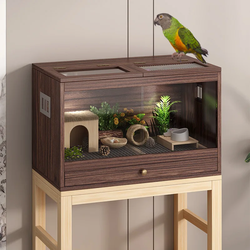 Bird Cage & Thermostat Incubator, Constant Temperature Brooder for Cockatiels, Quails & Pigeons