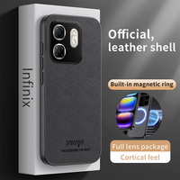 Leather Case for Infinix Smart 9 Hot 50i Car Magnetic Holder Silicone Phone Cover InfinixHot50i InfinixSmart9 X6531 X6531B X6532